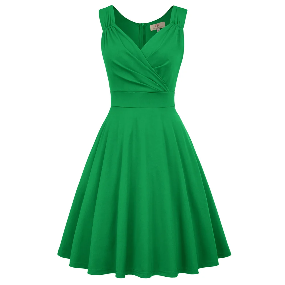 

Plus Size Vintage Women 50s Retro Pin Up Housewife Evening Party Swing Tea Dress