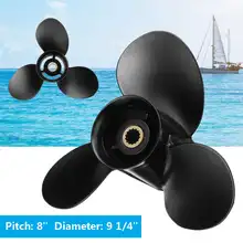 3BAB645160 9,25x8 Алюминиевый винт для подвесного мотора для Tohatsu-Mercury 9,9-20HP черный 3 лезвия 14 шлицевого зуба Стандартное вращение