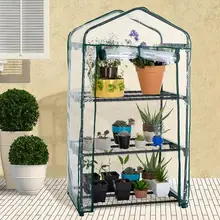 PVC Warm Garden Tier Mini Household Plant Greenhouse Cover Waterproof Anti-UV Protect Garden Plants Flowers(without Iron Stand