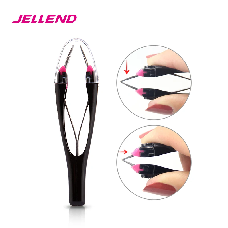 Jellend Automatic Retractable Eyebrow Tweezers Slant Tip Eye Brow Stainless Steel Stretch Tweezer Cosmetic Hair Clip Tools