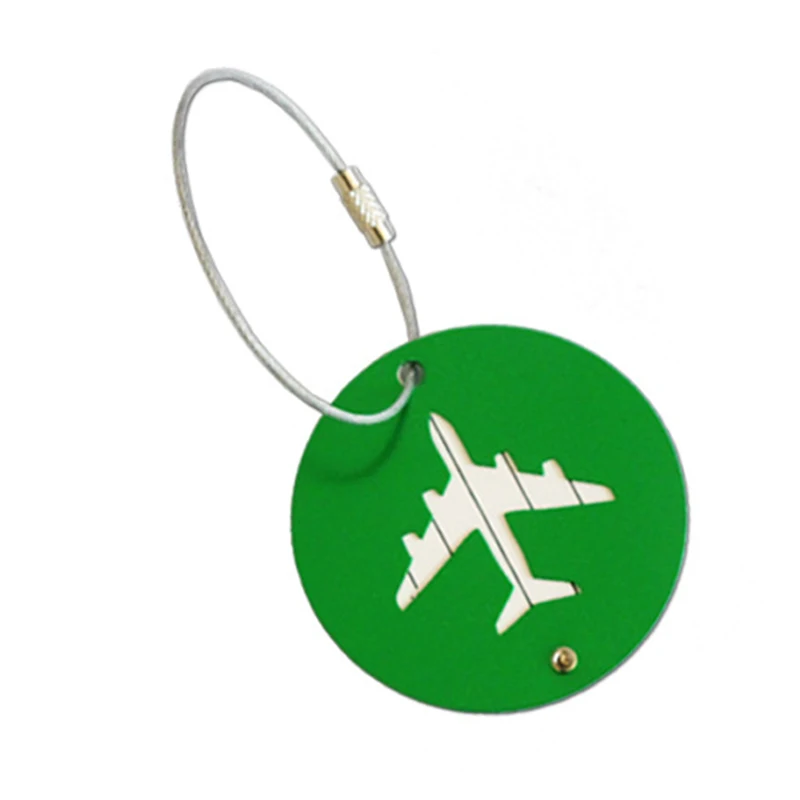 

NEW-New Luggage Tag Travel Accessories Aircraft Round Shape Portable Secure Travel Suitcase Label Best Love
