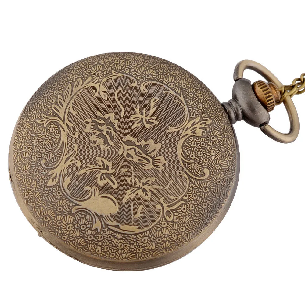 Винтажные бронзовые Fob часы стимпанк карманные часы с цепочкой ожерелье кулон для мужчин и женщин