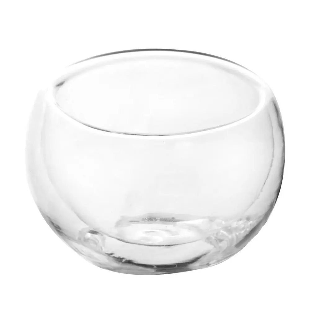 

Hot sale-Handmade double wall heat resistant thermoformed glass tea bowl (clear, 50 ml)