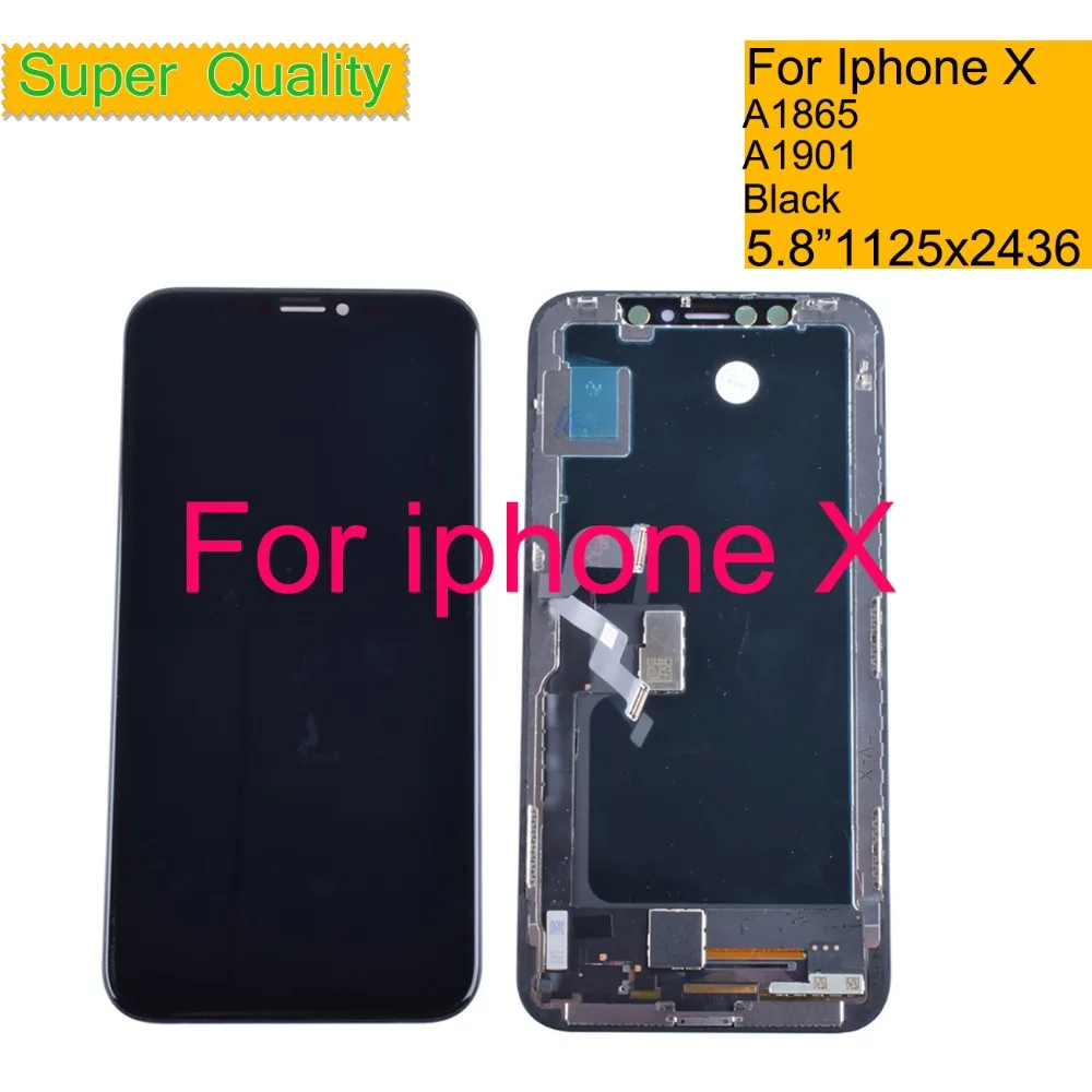 

10Pcs/lot DHL 5.8" For iphone X LCD Display Touch Screen Digitizer Panel Pantalla monitor LCD Assembly Complete A1865 A1901