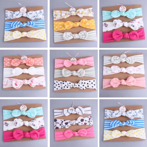 

3pcs Cute Elastic Hairband Kids Head Band Flower Headband Baby Hair Accessories Baby Girl