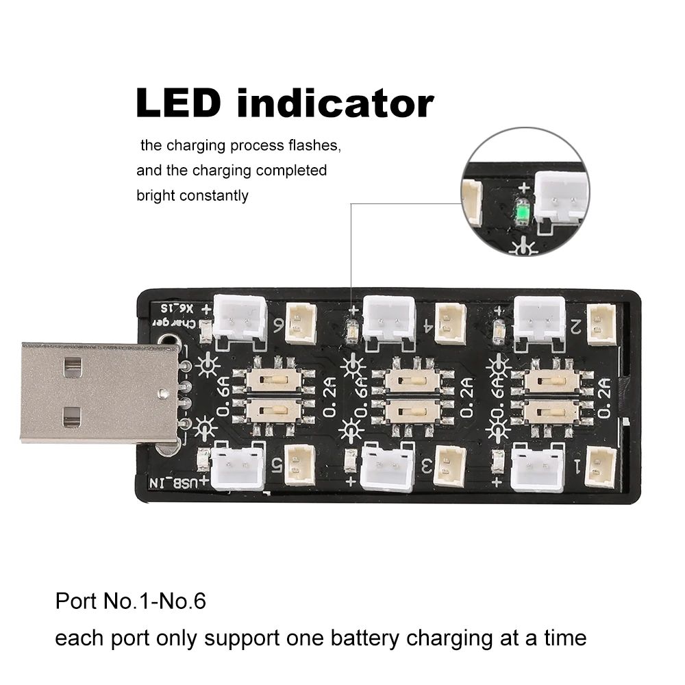 1S LiPo батарея USB зарядное устройство LiHV 3 7 V/4 35 V 6 каналов для батарея|Детали и