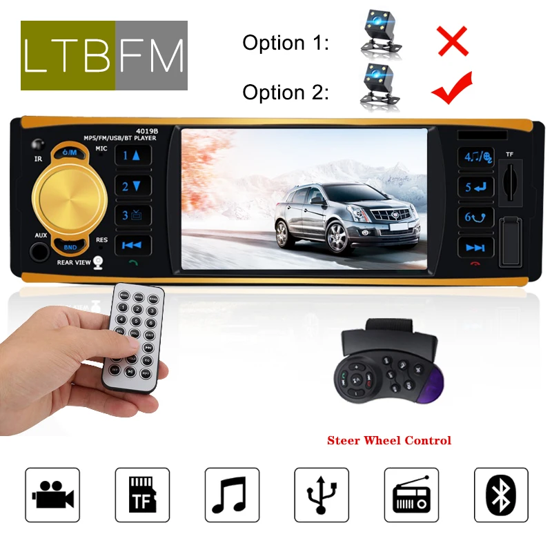 LTBFM Car Radio 1 din 4019B FM Radio Car Auto Audio Stereo MP5 Car Player Bluetooth