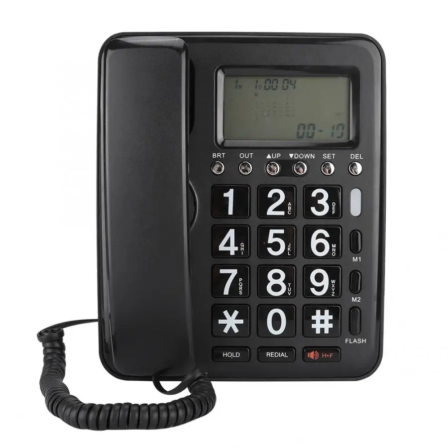 

KX-719 Wired Telephone with Speaker Voice Recorder Caller ID Display Telefon Support Hand-free Calling Functio for Home Office