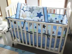 Хлопковый Детский комплект постельного белья для мальчика, включая кроватку, простыню, юбка для детской кроватки, пылевые оборки и одеяло