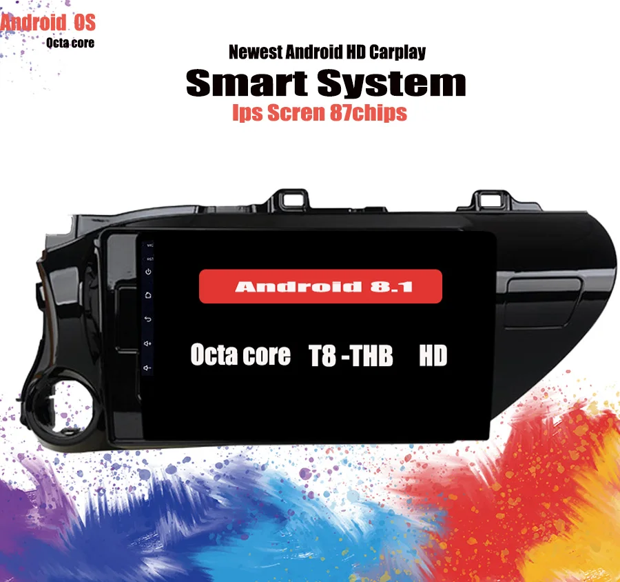 Clearance 10.1" 4G RAM 8 cores Android 9.1 Car DVD GPS Navigation For TOYOTA Hilux 2016 2017 audio stereo car radio headunit Tape Recorder 2