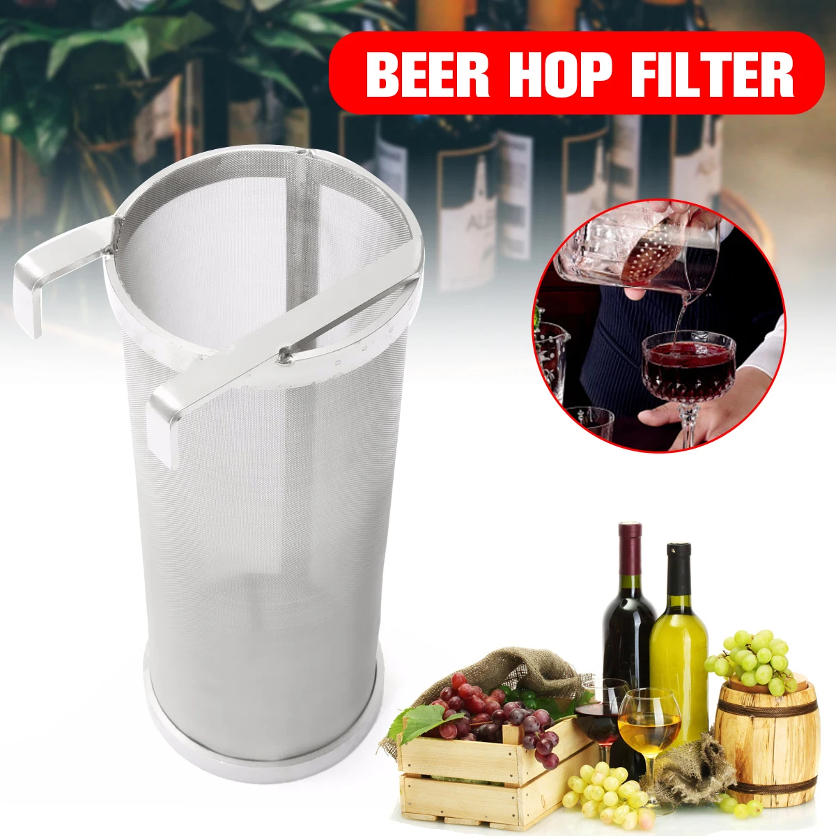 304 Stainless Steel Beer Hop Spider Strainer Homebrew Pellet Hop Filter