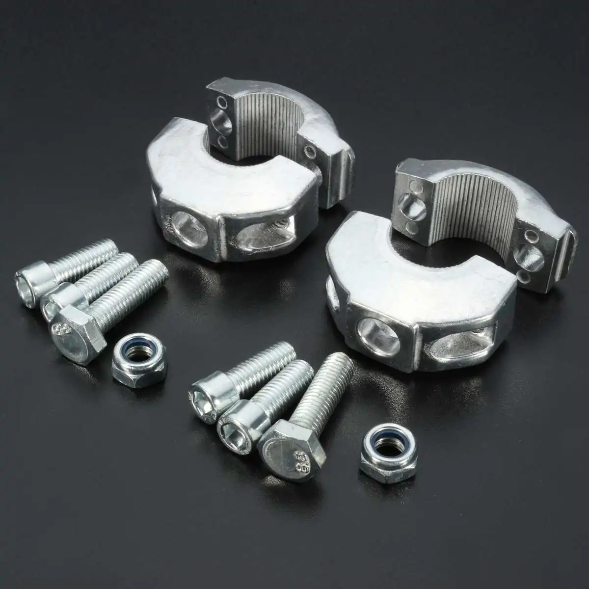 1 Pair Universal 7/8 Inch Handlebar Bar Riser Mount Bracket Clamp Bolt