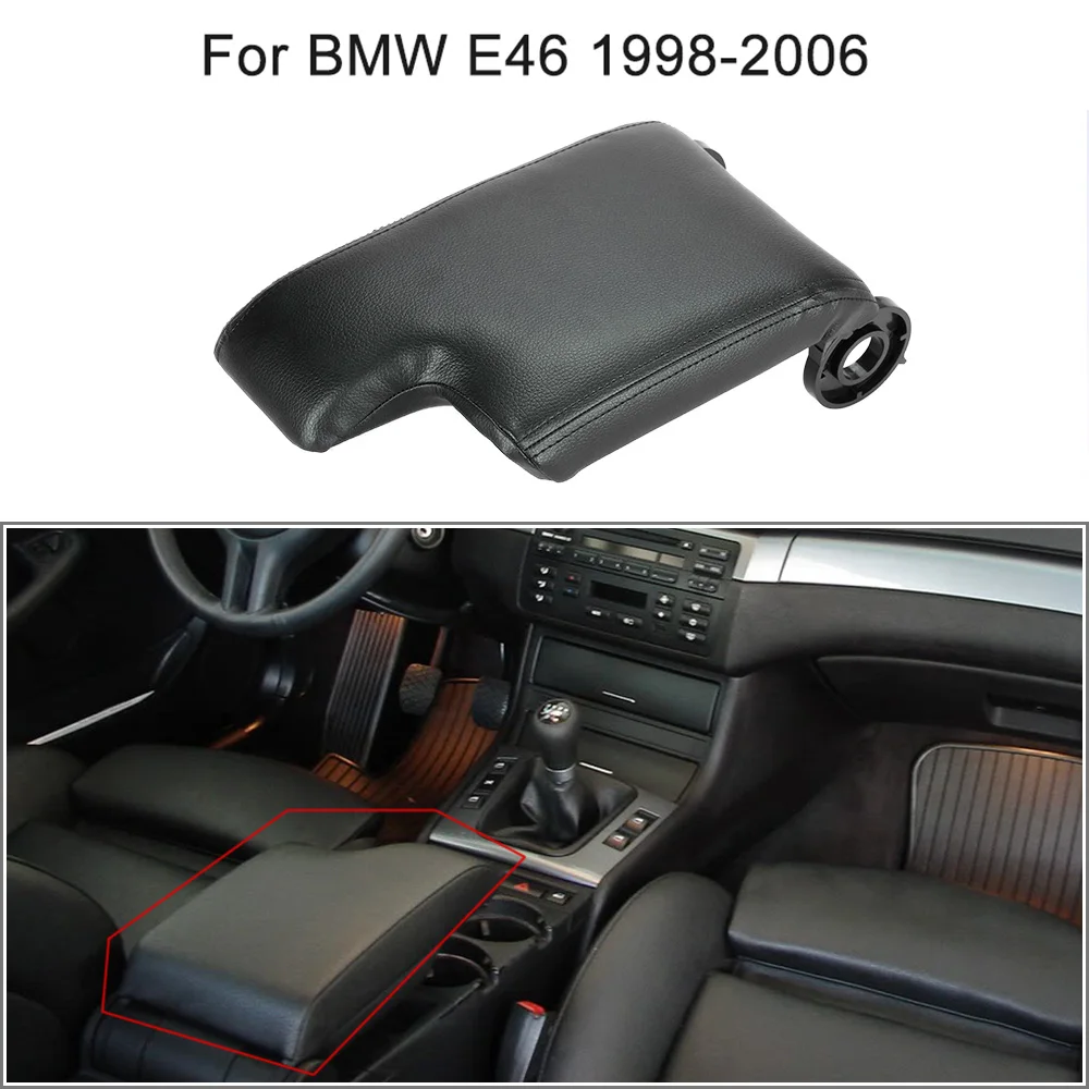 

KKMOON fiber leather Car Center Console Armrest Cover Replacement Kit for BMW E46 1998-2006