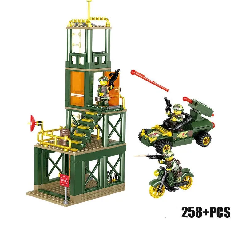 

World War 2 Military series Special field combat troops watchtower Building Blocks soldier Figures Christmas Toys for Children