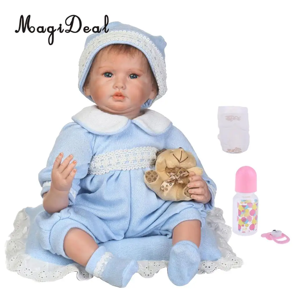 

Lovely 22inch Realistic NPK Reborn Doll Native American Newborn Infant Baby Doll Mold With Outfits and Nursing Accessories