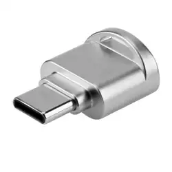 ALLOYSEED мини металлический тип-c кардридер портативный брелок для ключей USB 3,1 Тип C Micro SD TF карта памяти OTG кардридер для мобильного телефона