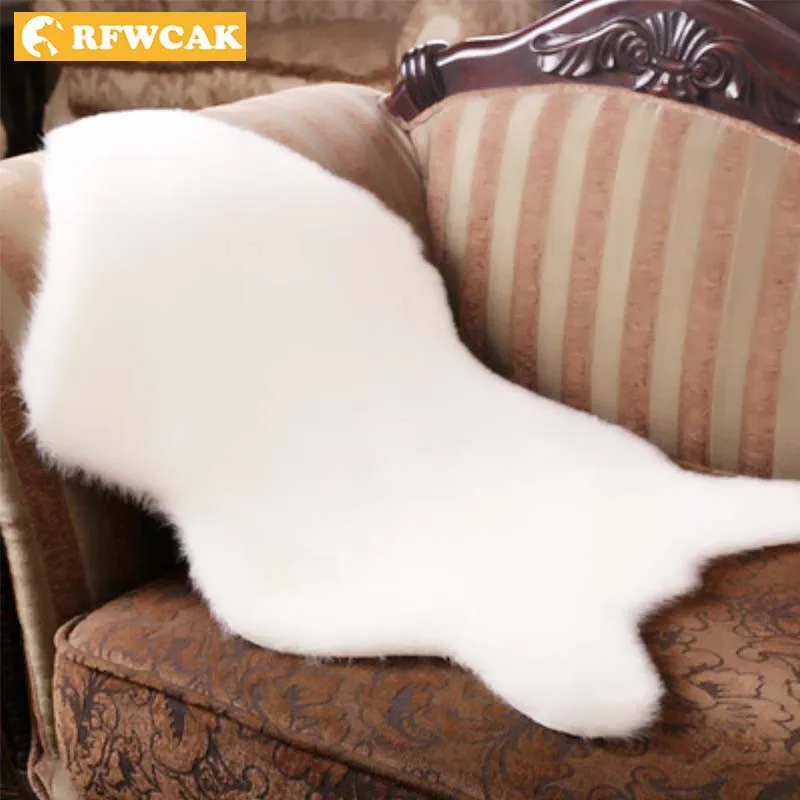 RFWCAK искусственная шерсть кожа диван ковер напольный коврик из натуральной овчины шерстяная подушка коврик для окна отсека гостиная шерстяное одеяло для спальни