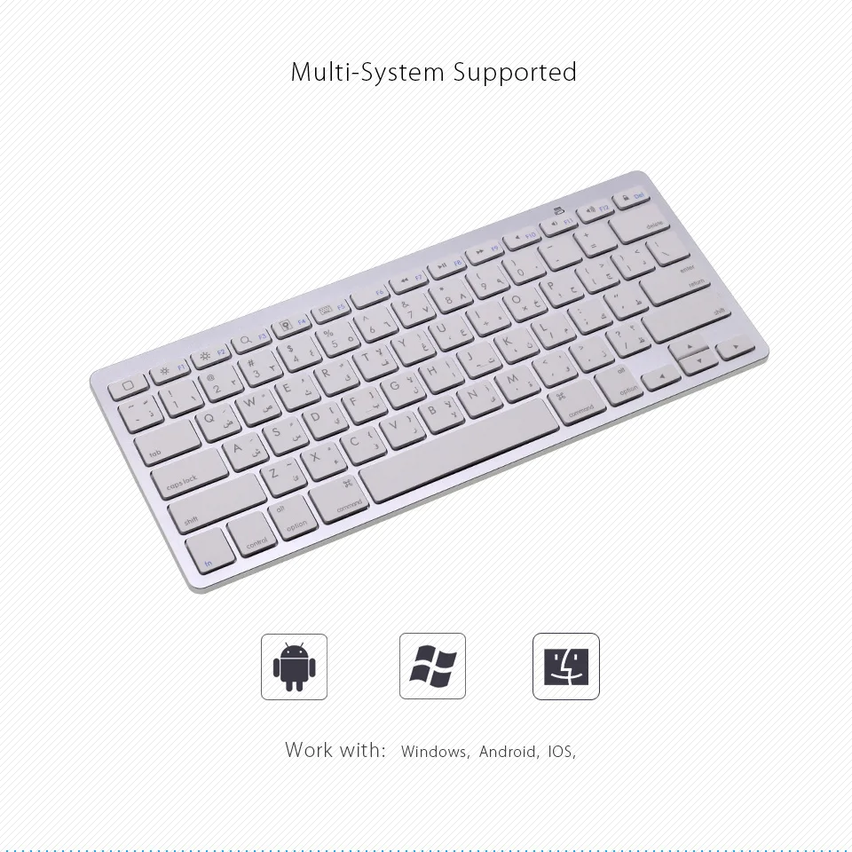 Английский Арабский мини Bluetooth клавиатура для iPad Pro/Surface Pro/Планшеты беспроводная