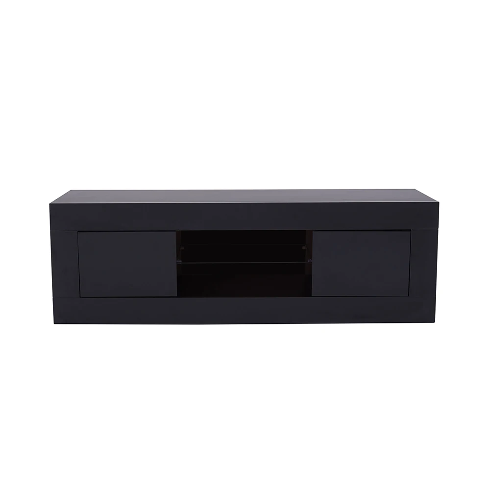 Panana TV Cabinet Unit Storage With LED Light High Gloss Front Doors Shelf TV Stand Livingroom Home Entertainment Furniture