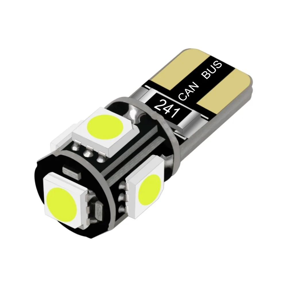 

1 Piece T10 W5w Led Bulb 5Smd Led Super Bright Wedge Lights Bulbs Lamps 12v 5050 License Light Bulbs