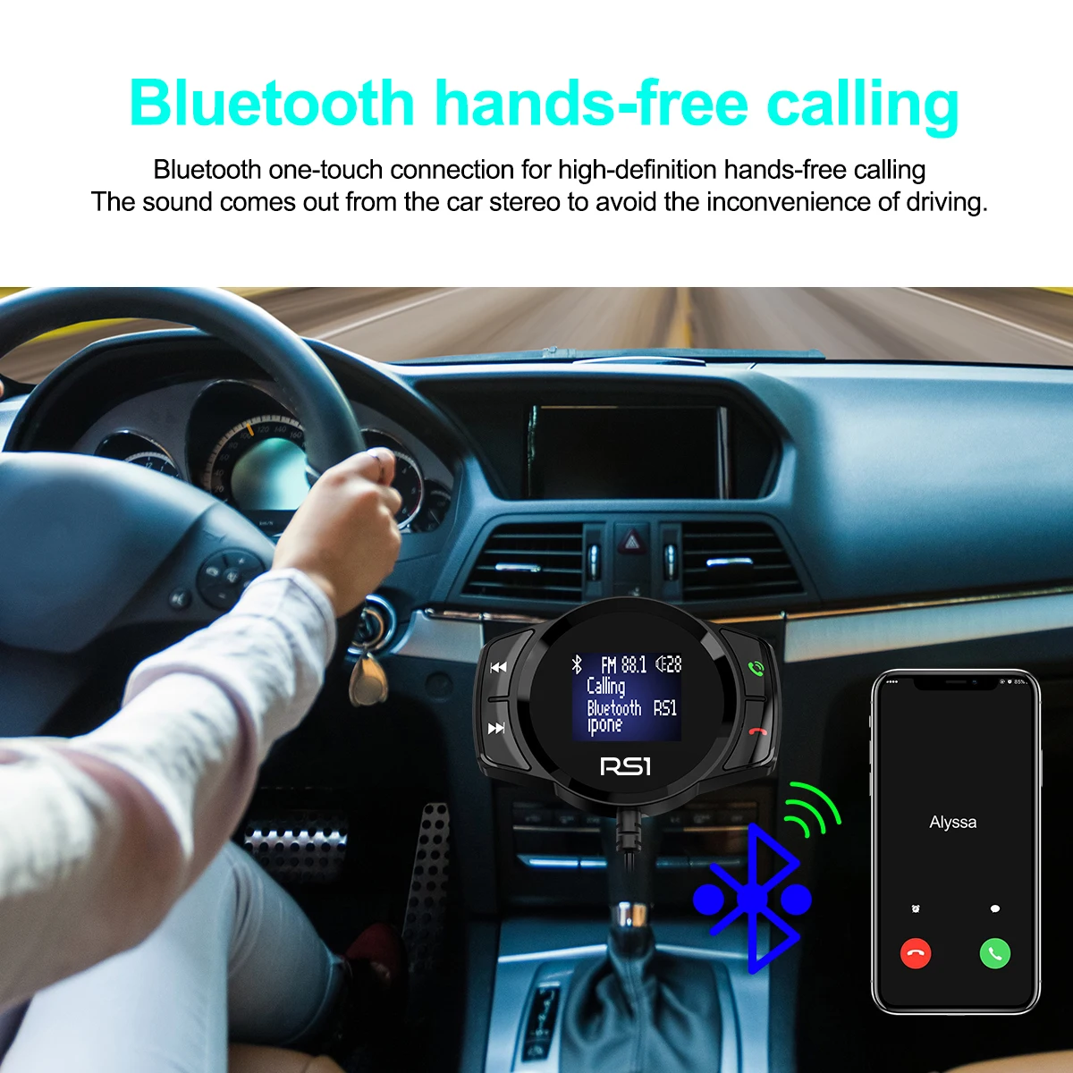 FFYY-RS1 FM передатчик Bluetooth автомобильный комплект MP3-плеер светодиодный двойной USB 3.1A автомобильное зарядное устройство, автомобильный Bluetooth MP3-плеер большой дисплей