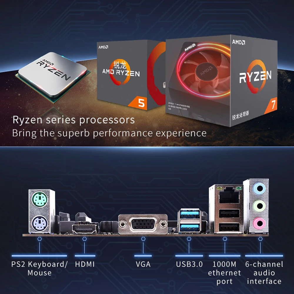 Материнская плата для Socket AM4 DDR4 USB3.0 SATA3.0 6|Материнские платы| |