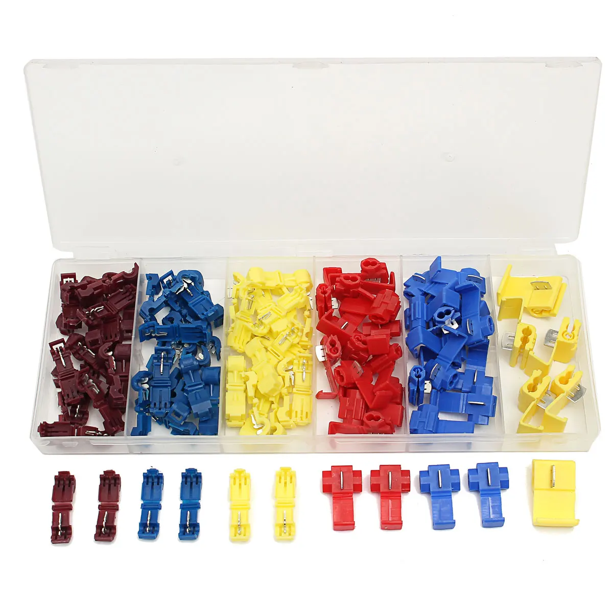 

96Pcs Insulated 0.5-6mm Quick Splice Lock Wire Connector Crimp Terminals 22-10 AWG Kit Cable Connectors Terminal Kit