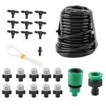 Оросительная Система 10 м садовый шланг капельного спринклера орошения поливный шланг с 10 шт. сопла пластиковые садовые инструменты