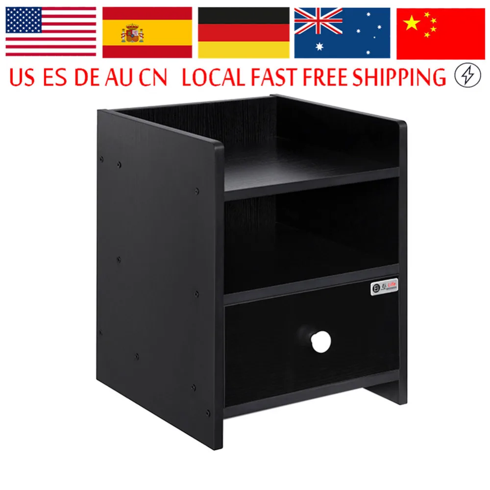 

1pcs high quality Black Bedside Table One Drawer Bedside Table Wooden Side Table Nightstand Home Bedroom Furniture