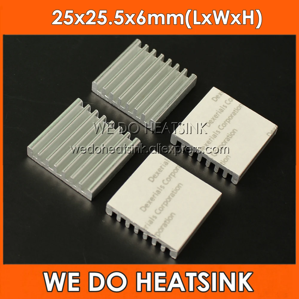 8Pcs/Lot 25*25.5*6mm CPU Radiator Heatsink With Thermally Conductive