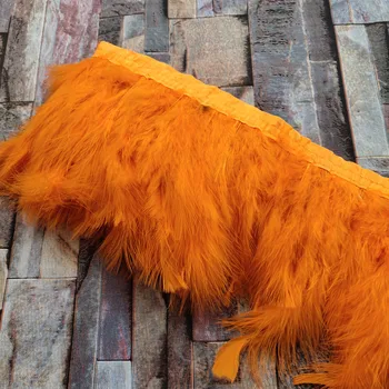 

Hot Selling 10Yards Beautiful Orange natural Turkey fluff feathers ribbon 13-17 cm For Dress/Clothes Accessory Decoration