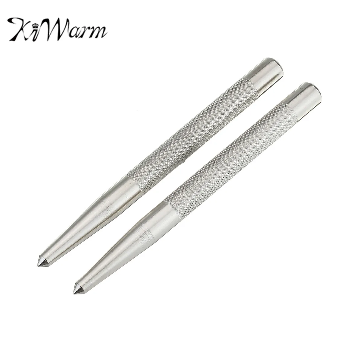 

KiWarm 2pcs Metal Eyelet handwork Center Punch Tool Set for Finishing Eyelets Binder Screw Installation Tool Leather Craft Tool