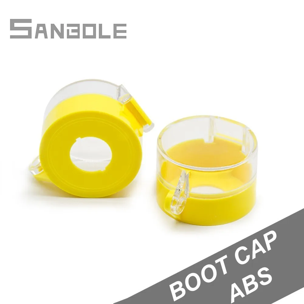 

22mm Emergency Stop Switch Yellow Cover Protect Shield Electrical Push Button Protect with Padlock Cap (5PCS)