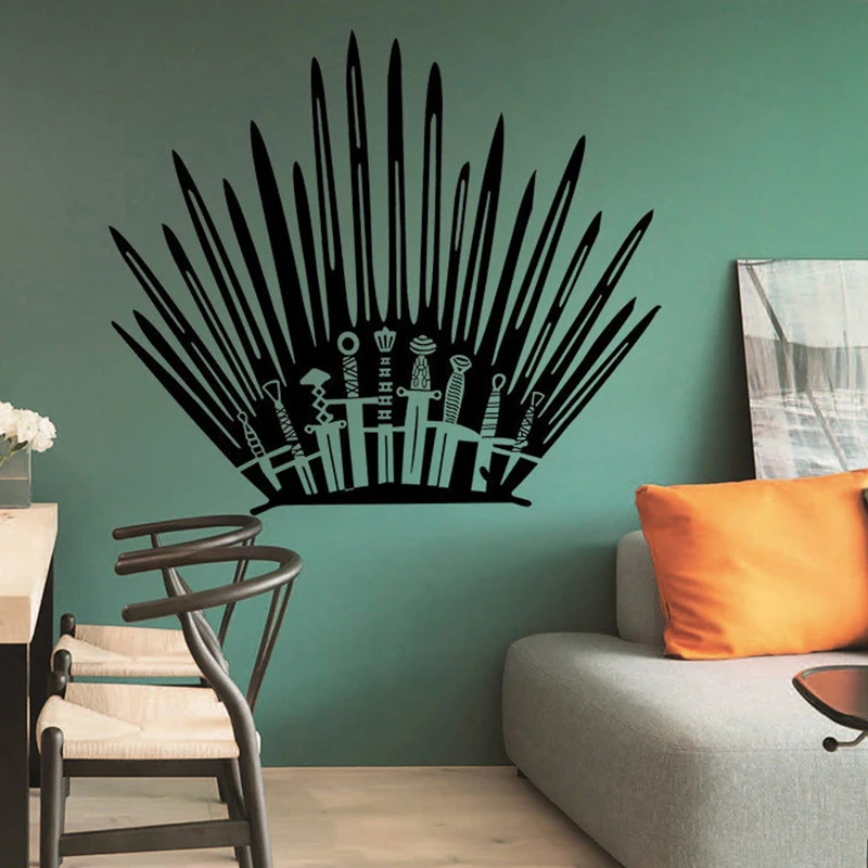 2019 New Iron Throne Funny Toilet Wall Sticker Game of Thrones Stickers for Bathroom Decoration Wall Stickers Decals A