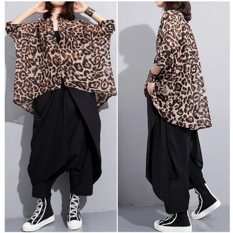Женские шифоновые рубашки Max LuLu модные корейские готические леопардовые