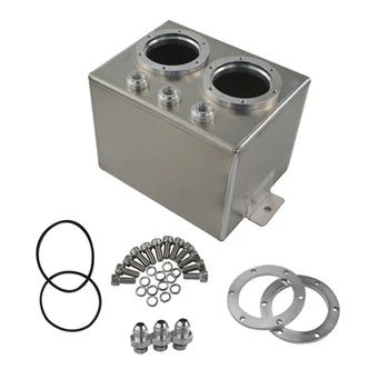 

3l Dual Billet Aluminum Fuel Surge Tank Vice Tank For with twin / dual 044 Fuel Pumps For Drift Racing