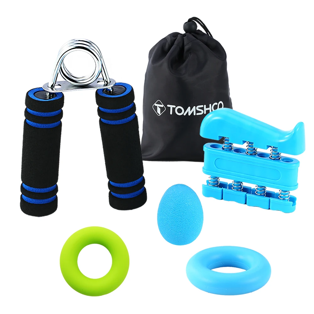 

TOMSHOO Hand Grip Strengthener Workout (5 in 1)-Hand Strengthener+Finger Stretcher+Strengthener Ball+2 Strengthener Rings