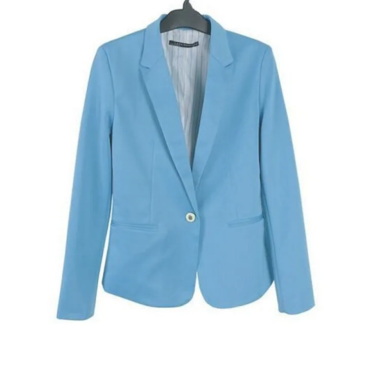 

Fashion 2019 Spring Autumn Blazer Women Suit Foldable Brand Jacket Made Of Cotton & Spandex Ladies Refresh Blazers Candy Color