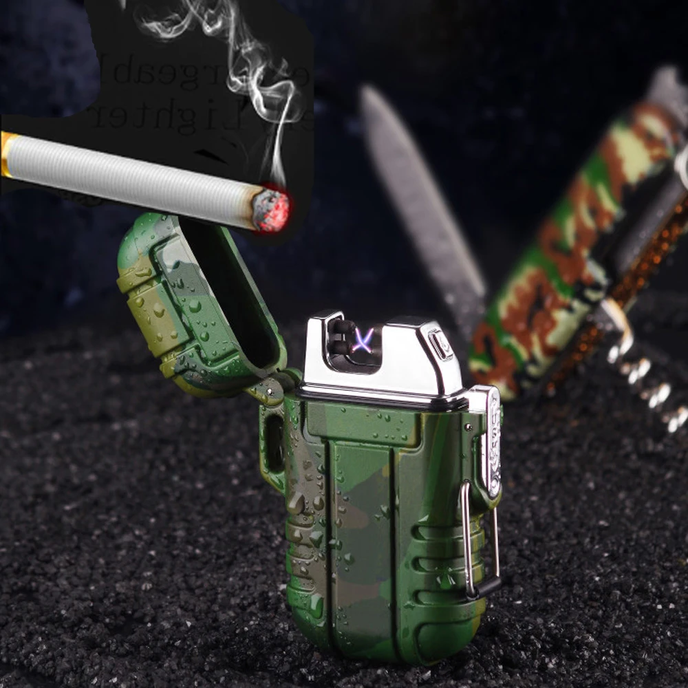 

USB Lighter Waterproof For Cigarette Smoking With Double ARC Lighter For Out Door Camping Sports