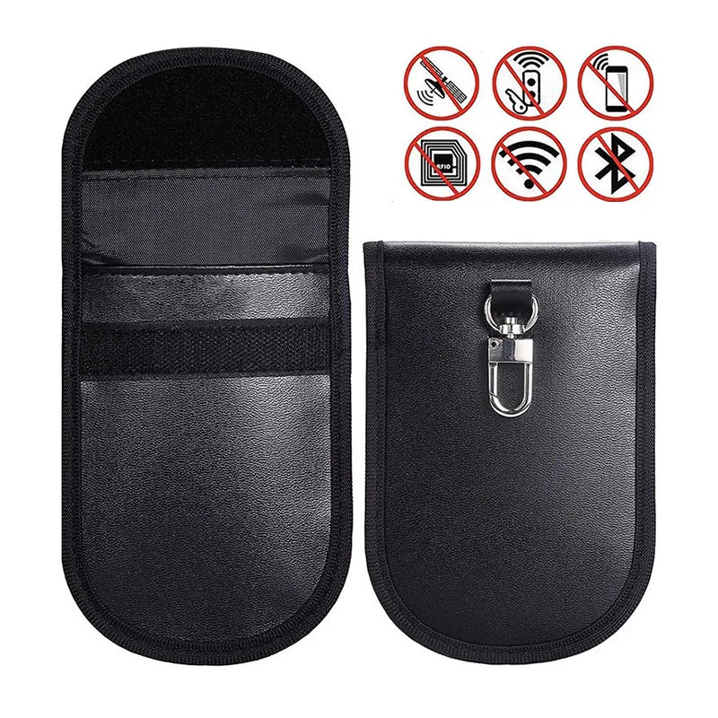 

2pcs Auto Key Signal Blocker Pouch Keyless Entry Faraday Bag Key Fob Anti-Theft