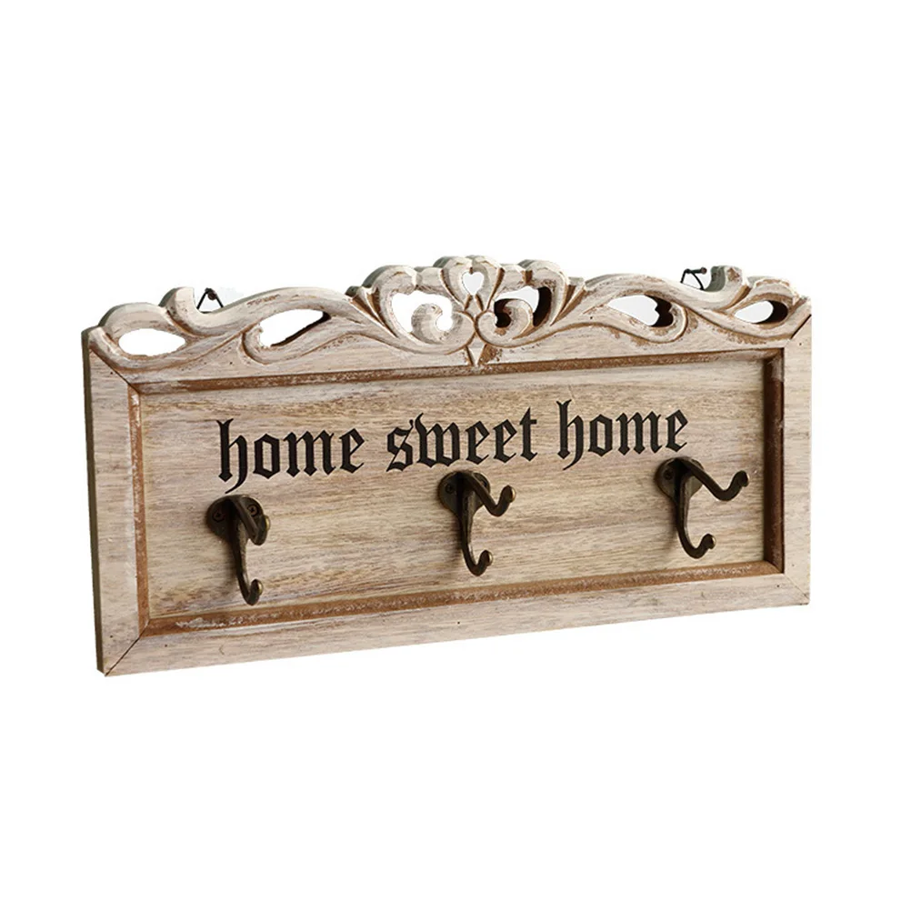 

1pc Retro Iron Vintage Hooks on Wooden Board Door Decorative Wall Hooks Hangers for Hats Coats Towels Clothes