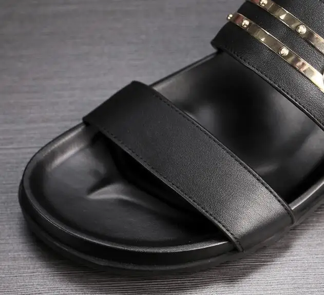 Verano Hombres Ocio Vaca Tacón Cuero Gladiadores Del Dedo Sandalias Abierto Zapatos Los Plano De Pie p0qEwWa5