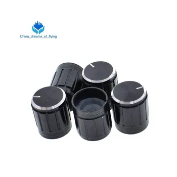 

TZT 10pcs 15*17mm aluminum alloy potentiometer knob rotary switch volume control knob black For DIY