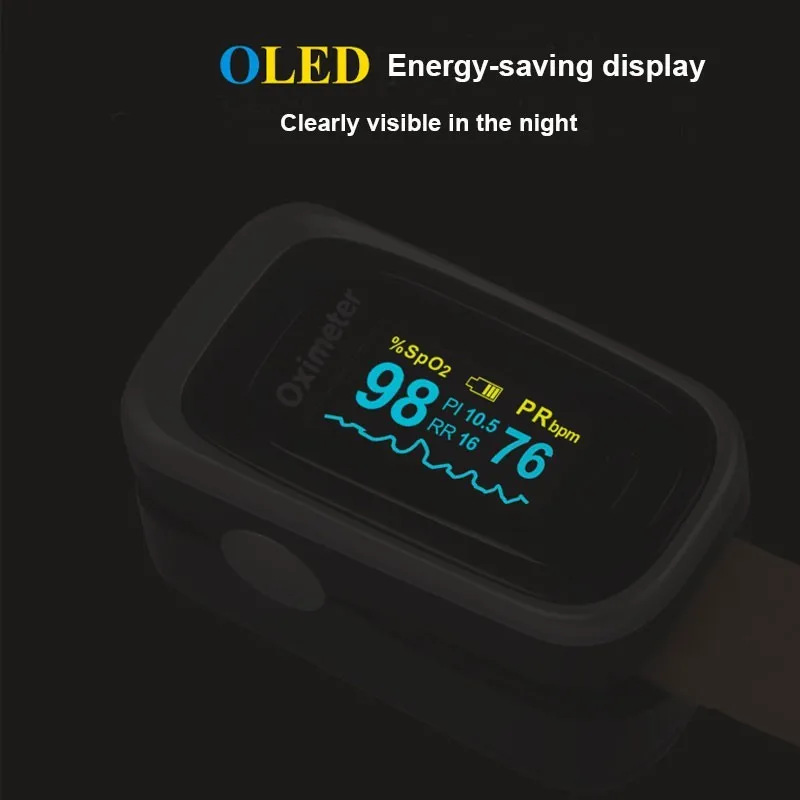 Пальчиковый Пульсоксиметр Oled Oximetro SPO2 PR PI RR кислород крови с пульсоксиметром