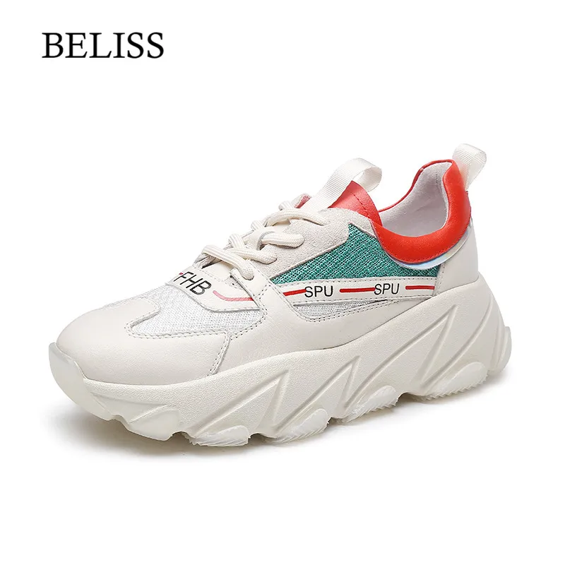 2019 Beliss Genuino black De Primavera Zapatillas White Encaje Casual P42 Pie Dedo Las Plataforma Del Planos Mujeres Cuero Redondo Zapatos 0q0rxgEH