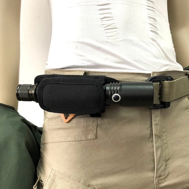 Adjustable Molle Flashlight Holder Pouch for 18 26mm Light Long Type