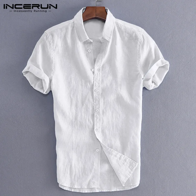 INCERUN ريترو Camisa صالح سليم عارضة قمصان الرجال قمصان الاجتماعية اللباس زر رفض طوق الرجال الملابس S-5XL الذكور قمم الأبيض INCERUN ريترو Camisa صالح سليم عارضة قمصان الرجال قمصان الاجتماعية اللباس زر رفض طوق الرجال الملابس S-5XL الذكور قمم الأبيض