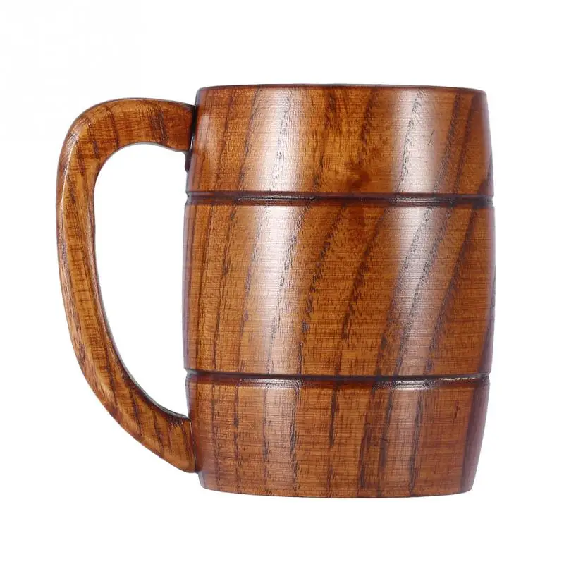 Natural Wooden Beer Cup Retro Capacity Tea Water Classic Wood Drinking