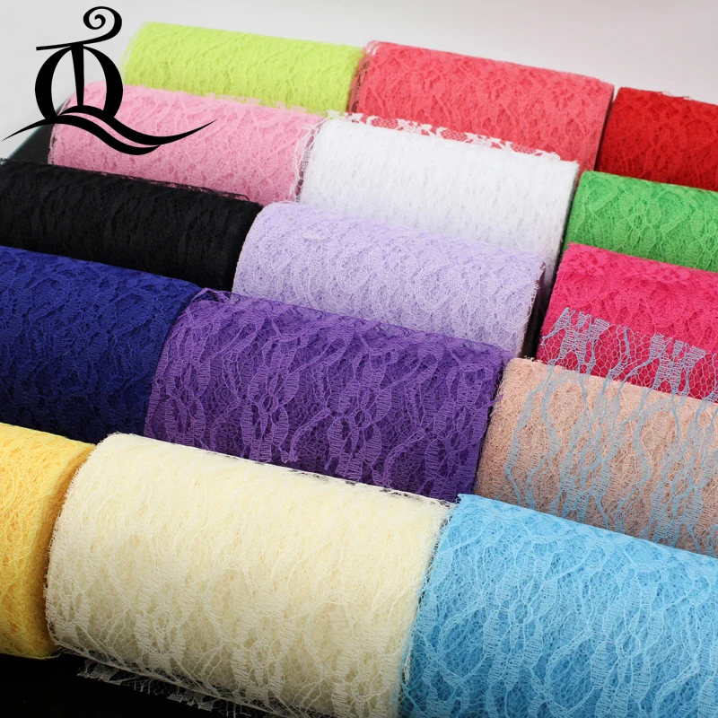 

African lace fabric 15cm 22m/roll Netting cotton Lace Fabric Ribbon for Wedding Party Decoration Tutu Skirt Chair Sash lace bow