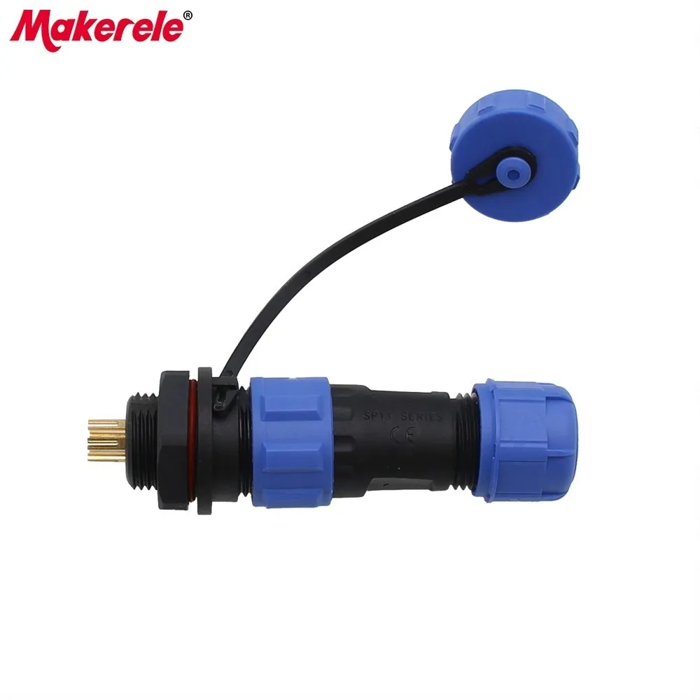 

Waterproof Aviation Connectors 13MM Straight Rear Nut Connector SP13 6 Pin Aeronautical Plug And Socket Protective Plug IP68